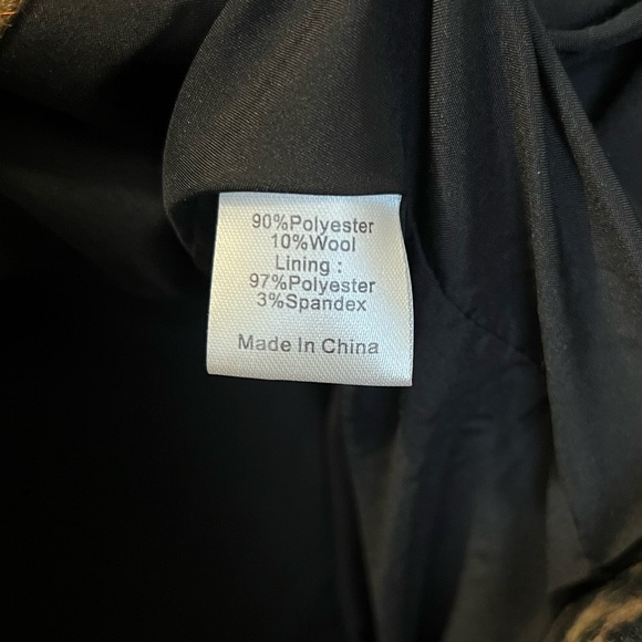 Tuckernuck Coat Leopard Brushed Wool Harley Peacoat Overcoat Sz L - Picture 14 of 15